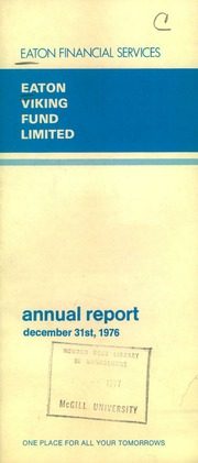Eaton Viking Fund Limited 1976 cover