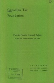 Canadian Tax Foundation 1969 cover