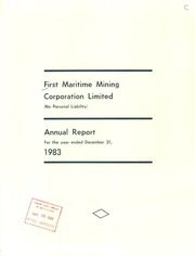 First Maritime Mining Corp. Ltd 1983 cover