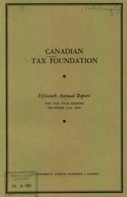 Canadian Tax Foundation 1960 cover