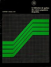 Fédération des caisses populaires Desjardins de Montréal et de l'Ouest-du-Québec 1977 cover