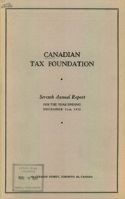 Canadian Tax Foundation 1952 cover