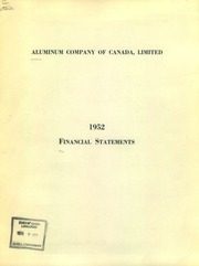 Aluminum Company of Canada, Limited 1952 cover