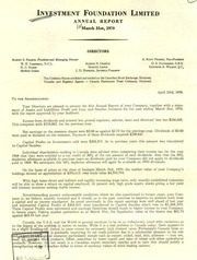 Investment Foundation Limited 1970 cover