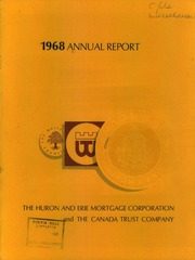 Huron and Erie Mortgage Corporation and the Canada Trust Company 1968 cover
