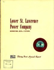 Lower St. Lawrence Power Company 1953 cover