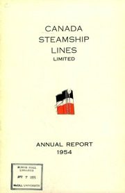 Canada Steamship Lines, Limited 1954 cover