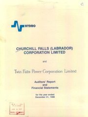 Churchill Falls (Labrador) Corp. Ltd 1986 cover