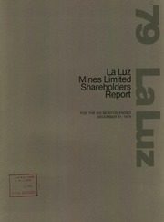 La Luz Mines Limited. Interim Report. 1979-12-31 1979 cover