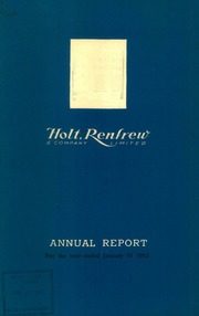 Holt, Renfrew & Company Limited 1952 cover