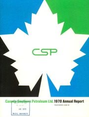 Canada Southern Petroleum Ltd 1970 cover