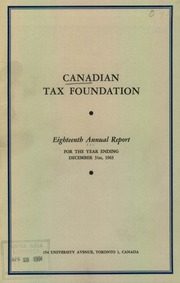 Canadian Tax Foundation 1963 cover