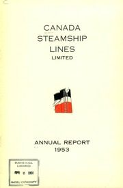 Canada Steamship Lines, Limited 1953 cover