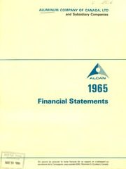 Aluminum Company of Canada, Limited 1965 cover