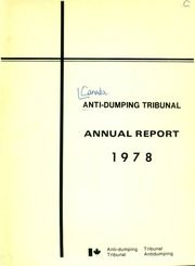 Canada Anti-Dumping Tribunal 1978 cover