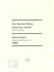 First Maritime Mining Corp. Ltd 1982 cover