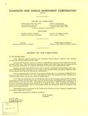 Dominion and Anglo Investment Corporation Limited 1958 cover
