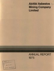 Abitibi Asbestos Mining Company Limited 1975 cover