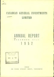 Canadian General Investments Ltd 1952 cover