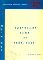 Atlantic Provinces Transportation Commission 1982 cover