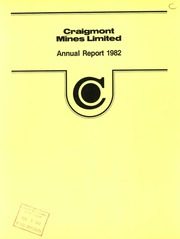 Craigmont Mines Limited 1982 cover