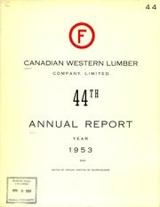 Canadian Western Lumber Company, Limited 1953 cover