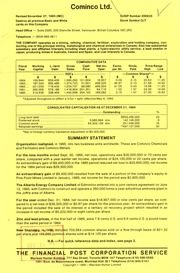 Cominco Ltd. Financials. 1984-12-31 1984 cover
