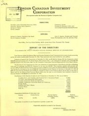 London Canadian Investment Corporation 1952 cover