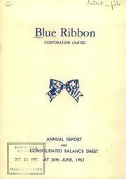 Blue Ribbon Corporation Limited 1957 cover