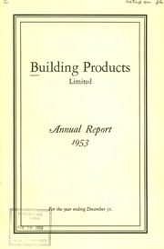 Building Products Limited 1953 cover
