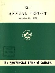 Provincial Bank of Canada 1951 cover