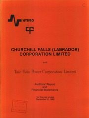 Churchill Falls (Labrador) Corp. Ltd 1980 cover