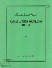 Cassiar Asbestos Corporation Limited 1953 cover