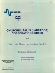 Churchill Falls (Labrador) Corp. Ltd 1979 cover