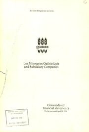 Ogilvie Mills Limited. Financials. 1978-4-30 1978 cover