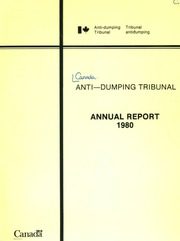 Canada Anti-Dumping Tribunal 1980 cover