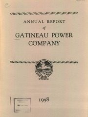 Gatineau Power Company 1958 cover