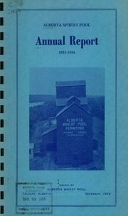Alberta Wheat Pool 1954 cover