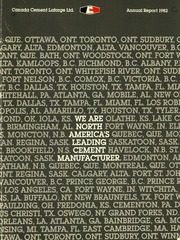 Canada Cement Lafarge Ltd 1982 cover