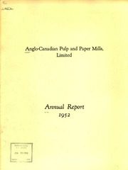 Anglo-Canadian Pulp and Paper Mills, Limited 1952 cover
