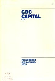 GBC Capital Ltd 1985 cover
