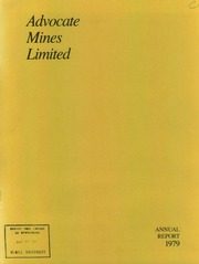 Advocate Mines Limited 1979 cover