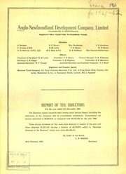 Anglo-Newfoundland Development Company, Limited 1961 cover