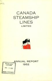 Canada Steamship Lines, Limited 1952 cover