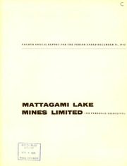 Mattagami Lake Mines Limited 1962 cover