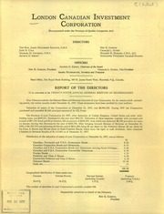 London Canadian Investment Corporation 1957 cover