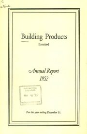 Building Products Limited 1952 cover