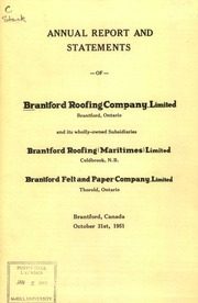 Brantford Roofing Company, Limited 1951 cover