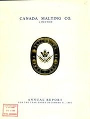 Canada Malting Co., Ltd 1980 cover