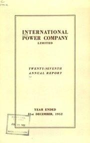 International Power Company Limited 1952 cover